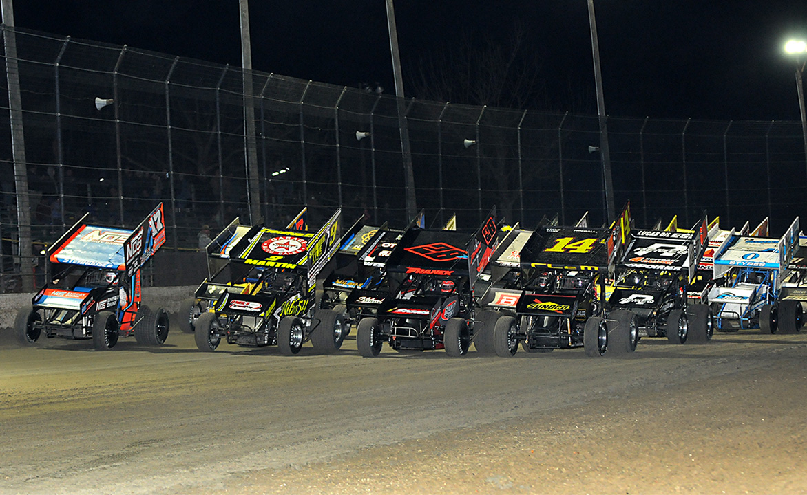 Southern Sprint Car Shootout Four Wide